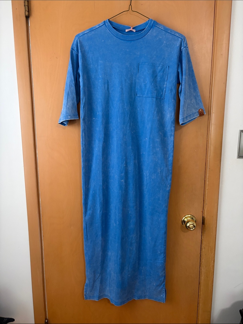 Blue Short-Sleeve T-Shirt Dress - Classic Casual